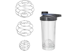 PCSFOE Shaker Ball,Shaker Kugel,3 Stück Edelstahl Shaker Ball,Shaker mit Kugel,Shaker Flasche Cup Draht Schneebesen für Protein-Mischgetränke(3 Größen en)