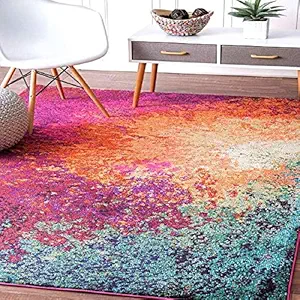 Maruti 3D Printed Persian Carpet (Multicolour, Polyester, Polyester Blend, 3 x5 ft)