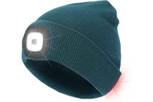 CestMall Berretto in Maglia con Luce Cappello Illuminato con Spia Luminosa e Rossa Berretto 4 LED, LED Lighted Beanie cap a Ricaricabile USB con 3 Livelli di luminosità e 3 modalità di Luce Rossa