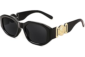 FEISEDY Vintage Lunettes de Soleil Rectangulaires pour Femmes Hommes Rétro Années 90 Petites Lunettes Carrées Étroites avec Protection UV400 B2322