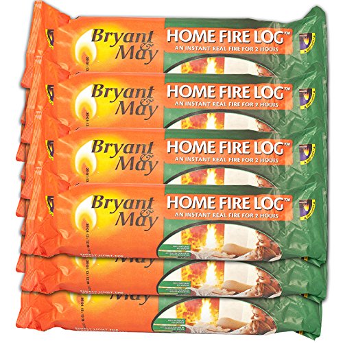48 X Bryant & May Instant Lighting Smokeless Firelog. Approved by Holiday Parks. Burns for 2 Hours & Tigerbox Safety Matches
