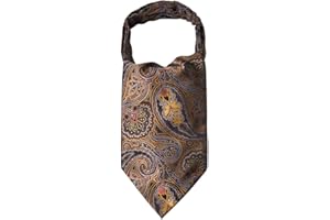 YCUEUST YCHENG Moda Hombre Pañuelo Jacquard Ascot Paisley Corbatas Banquete Regalo de San Valentín