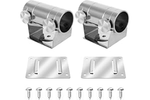 Iyowei 2PCS Support de Parasol, Pied de Parasol Clip de Fixation Parasol Porte-Parasol en Métal Support Parapluie Pêche avec Plaque de Montage tt Vis pour Balcon Pêche Jardin, Ø inférieurs à 29mm