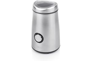 Princess 242196 Molinillo elétrico de café, nueces, hierbas o especias, 50 gramos de capacidad, carcasa de acero inoxidable, 150 W, Plata (01.242196.01.001)