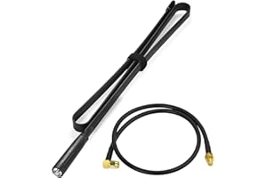 Bingfu Dual Band VHF UHF 136-520MHz 42.5 inch Foldable CS Tactical SMA Female Ham Radio Antenna with 3 feet Extension Relocation Cable for Baofeng BF-F8HP UV-5R UV-82 BF-888S GT-3 Ham Radio