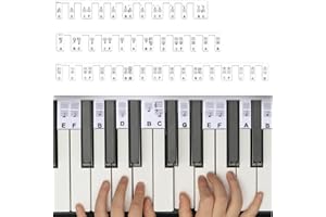 SAMHENG Abnehmbare Klaviertastatur Noten Bezeichnungen, Silicone 61 -Taste Klaviernoten Handbuch für Anfänger, wiederverwendbare Klavierschlüssel Musik Notizen Buchstaben Label ohne Aufkleber mit Box
