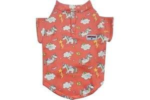 FETCHER Peach Unicorn Printed Warm WinterSweatShirt Sweater Jacket Coat for Dogs and Cats Winter wear (20" X-Large)