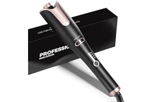 LESCOLTON Fer à Friser Automatique - Boucleur Automatique Curl Céramique et Technologie Ionique, 4 Température Réglable, Câble Anti-emmêlement Rotatif à 360° Alimentation Sans Interrupt