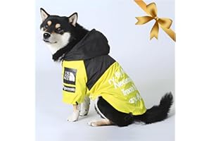 Vivi Bear Manteau Pluie Chien - Imperméable pour Chien avec Capuchon étanche ultraléger et aéré Veste à Capuche pour Le Sport Canin, Cordon de Serrage Réglable pour Chiens Moyens à Grands, Jaune 4XL