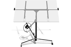 Izrielar Elevador de placas XXL plegable hasta máx. 68 kg, para paneles de yeso y placas de riego, altura de trabajo regulable de 140 a 350 cm, altura de trabajo ajustable, máx. 290 cm de ancho de