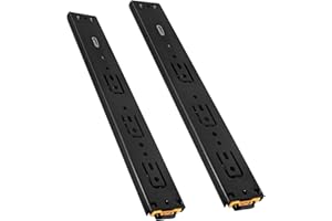 Cokritsm Rieles para Cajones 40 cm Guías Laterales para Cajones con Rodamiento, Rieles Para Cajones Extensión Completa 45 KG Negro 1 par (2 piezas)