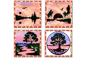 DELORIGIN 4 Styles River Tree Cutting Dies Card Making Die Cut Nature Scenery Carbon Steel Die Cuts Stencils Card Scrapbooking Embossing Template Dies for DIY Craft Paper Album Gift Decor