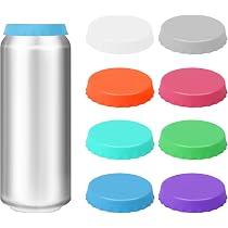 Lot De 4 Bouchons De Canette Anti-Fuite - Couvercles Silicone Réutilisables, Pour Soda, Bière, Jus - 11