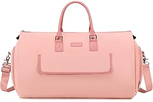 SunBorls 2 in 1 Convertible Garment Bags for Travel Women Commercial Suit Bag Carry on Garment Duffle Bags for Travel,Pink