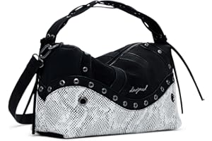 Desigual bolso bandolera Bergamo Snake Patch Shoulder Bag Black negro