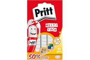 PRITT Instant Tack Gommini Adesivi Multiuso, Adesivo Muro Bianco per Casa, Ufficio e Scuola, Adesivi per Vetro, Muri o Porte Removibili, 1 Confezione da 95 Pezzi