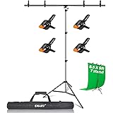 EMART T-Shape Portable Background Backdrop Support Stand Kit 1.5M (5ft) Wide 2.6M (8.5ft) Height Adjustable Photo Backdrop St