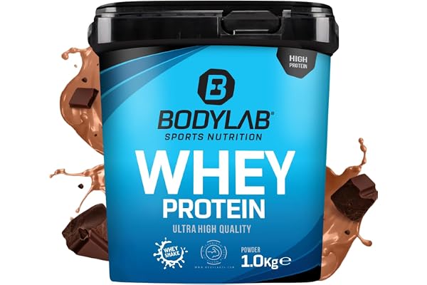 Bodylab24 Whey Protein Powder Chocolat au lait 1kg, pour des muscles plus forts, protéine de lactosérum peut favoriser la construction musculaire, avec 80% de protéines, sans aspartame