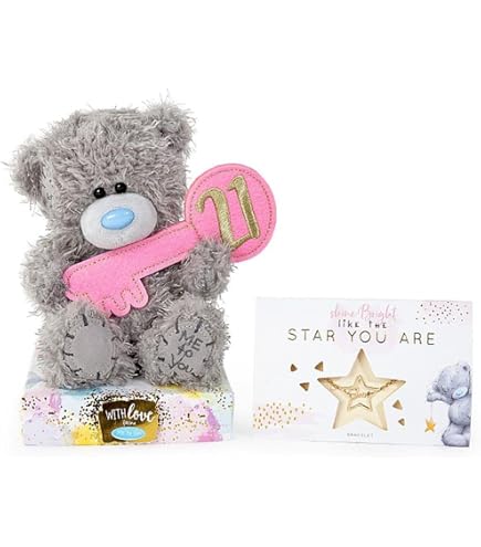 Me To You Tatty Teddy 21st Lightbox Bär - Offizieller Plüschbär Mit Sockel, 15 Cm