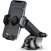 Tukzer Universal Car Mount Mobile Holder Stand| Strong Suction Cup, Double Shift Locking for Dashboard Windshield| Quick Touc