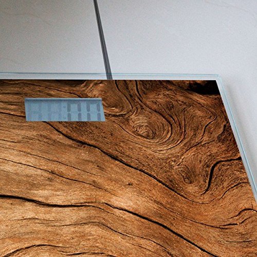 banjado – Personenwaage digitale Körperwaage 30cm x 30cm aus Glas mit Motiv Trockenes Holz - 4