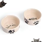 AEE&reg; 2'li Doğal Hijyenik Fırınlanmış Seramik Kedi Mama Ve Su Kabı Seti