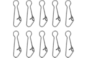 PATIKIL High Strength Fishing Snaps, Stainless Steel Line Pin Connector Swivels Clip Quick Change for Fishing Lures Freshwater Saltwater