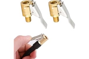 LIAMGUS 2 pcs tyre valve, Tire Air Chucks, Tire Air Chuck with Clip Adapter, Brass Tyre Valve Air Pump Clip, Open End Car Truck Tyre Tire Inflator Valve Connector for Car Truck (8mm)