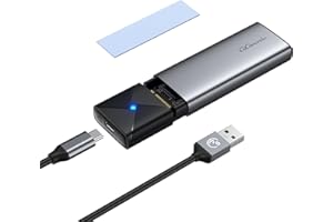 GiGimundo boîtier SSD M.2 SATA Adaptateur 5Gbps en Aluminium sans Outil Externe M.2 SSD boîtier Disque Dur Prise en Charge UASP pour SSD M2 NGFF 2230/2242/2260/2280 avec câble (Pas pour NVMe), Gris