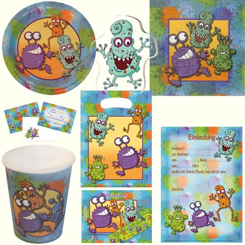 10-teiliges Partytüten-Set * MONSTER * für Kindergeburtstag // Kinder Geburtstag Party Karten Alien Glibber Tüten Partytüten Geschenktüten Mitgebsel - 2