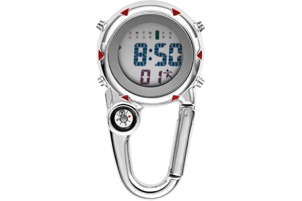 JewelryWe digital fickur med karbinhake karbinhake fickur bältesklämma klocka för läkare, sjuksköterskor