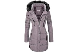Spindle Womens Designer Long Fur Parka Hooded Jacket Quilted Winter Padded Coat Zip Pockets