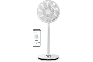 ‎DUUX Duux Whisper Flex Smart Standventilator - Steuerung per Fernbedienung & Smartphone - Höhenverstellbar 51-88cm - Leiser Ventilator mit Nachtmodus und Timer - Energieeffizient 2W, Ohne Akku Weiß