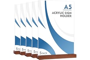 DONGLI 5 Stück A5 Ständer Aufsteller Tischaufsteller,Acryl T-Ständer Menükartenhalter, Doppelseitig Speisekartenhalter für Restaurant,Cafe,Laden,Büro,Hotel