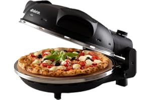 Ariete 917 Forno Pizza - Pizza in 4 minuti - Piastra in pietra refrattaria con trattamento antiaderente - Temperatura max 400° - 1200 Watt - Timer 30’ - Nero