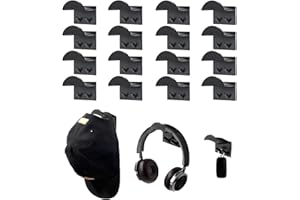 Drasohuija 16 Stück Selbstklebende Hut-Organizer Huthaken,Hut-Halter Hutständer Haken,Cap Halterung Wand,Kappenhaken für die Wandmontage Hutaufbewahrung Huthalter Für Baseball Kappe,Schwarz