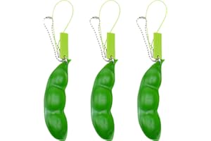SHARELOVE Squeeze Beans Keychain, 3Pcs Fidget Toys, Creative Boredom Fidget Keyring, Fidget Keychain for Mobile Phone Chain Bag Charm to Help Relieve Stress Suitable for the Adults Children