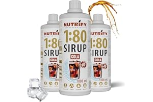 NUTRIFY Vital Fitness Drink 1:80 syrop 3 x 1 l zestaw ekonomiczny - Cola, koncentrat do napojów z witaminami i L-karnityną bez cukru – daje 240 litrów napoju sportowego niskokalorycznego, 3 x 1000 ml