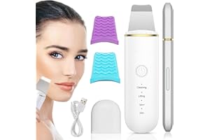 HOUSN Pulizia Viso Ultrasuoni,Pulizia Profonda La Viso Peeling E Cura,Spatola Professionale Con 4 Modalità Regolabili,Punti Neri Rimozione,Usb Ricaricabile,Bianc