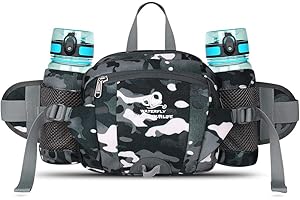 Waterfly Riñonera Running Deportiva Impermeable Multifuncional Bolso de Cintura con Portabotellas para Correr Senderismo Ciclismo para Hombre Mujer