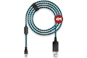 Lioncast® Câble de Charge pour Manette PS4 (4m, USB 2.0) - Câble USB Durable et Rapide pour PlayStation 4 - Chargeur Officiel pour Manettes PS4 - Longueur Optimale pour Jouer en Chargeant