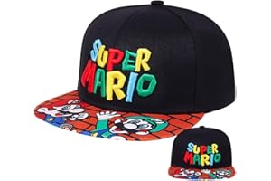 LGQHCE Marrio Baseball Cap, Cartoon Adjustable Cotton Cap, Black, Size 48-50CM, Sun Protection, Unisex, 2-8 Years Old