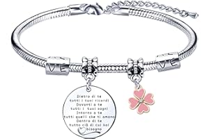 Lumengqi Regalo di Natale Bracciale Regalo Amica Bracciale Amica Regali per la Moglie Fidanzata Sorella Compagno di Classe Amica Braccialetti Amicizia Ciondolo Grazie per esserci sempre Regali Laurea