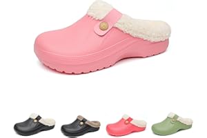 frysen Zuecos para Mujer y Hombre Zapatillas de Casa Abrigadas y Impermeables con Peluche Pantuflas de Invierno Zapatos de Jardín Antideslizantes Invierno para Exteriores