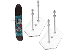 Floatdream 2 Pezzi Porta Skateboard Trasparente, Supporto per Skateboard in Acrilico, Staffa da Parete per Skateboard, per Esporre e Riporre Le Tavole da Skateboard(Trasparente)
