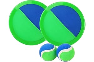 ORIGINAL CUP Ball Catch® Verde e Blu | 2 Racchette con Graffio + 2 Palline | Gioco Estivo da Spiaggia per Bambini e Adulti | Giocattolo Stimolante | Pratico e Portatile | Giocattoli da Esterno | OriginalCorner®