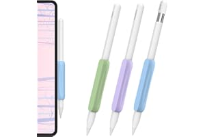 AHASTYLE 3 Pack Grips en Silicone pour Apple Pencil Pro, Apple Pencil (USB-C) et Apple Pencil 2ème Génération Supports de Protection Design Ergonomique pour iPad Stylo (Lavande+Bleu+Vert)
