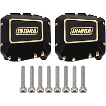 INJORA Couverture Differential Essieux Avant et Arrière Revêtement Noir Laiton Couvercle d’Essieu pour Axial SCX10 Pro SCX10 III AR45 Upgrade 1/10 RC