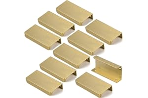 MARGUERASW Lot de 10 Poignée Dorée Poignée de Meuble Dorée - Poignée Invisible Poignee de Meuble Cuisine Dorée Poignée Meuble Dorée en Alliage d'Aluminium Entraxe 96mm