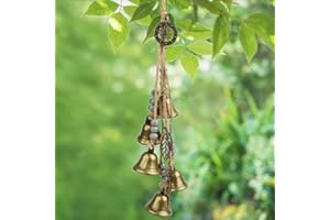 CANCYCC Witch Bells Garden Wind Chime, 33 mm Wind Chime Garden Hanging, Wind Chimes for Outdoor Hanging, Wind Chimes with 5 Bells, Blessing Bell for Porch, for Indoor and Outdoor Use